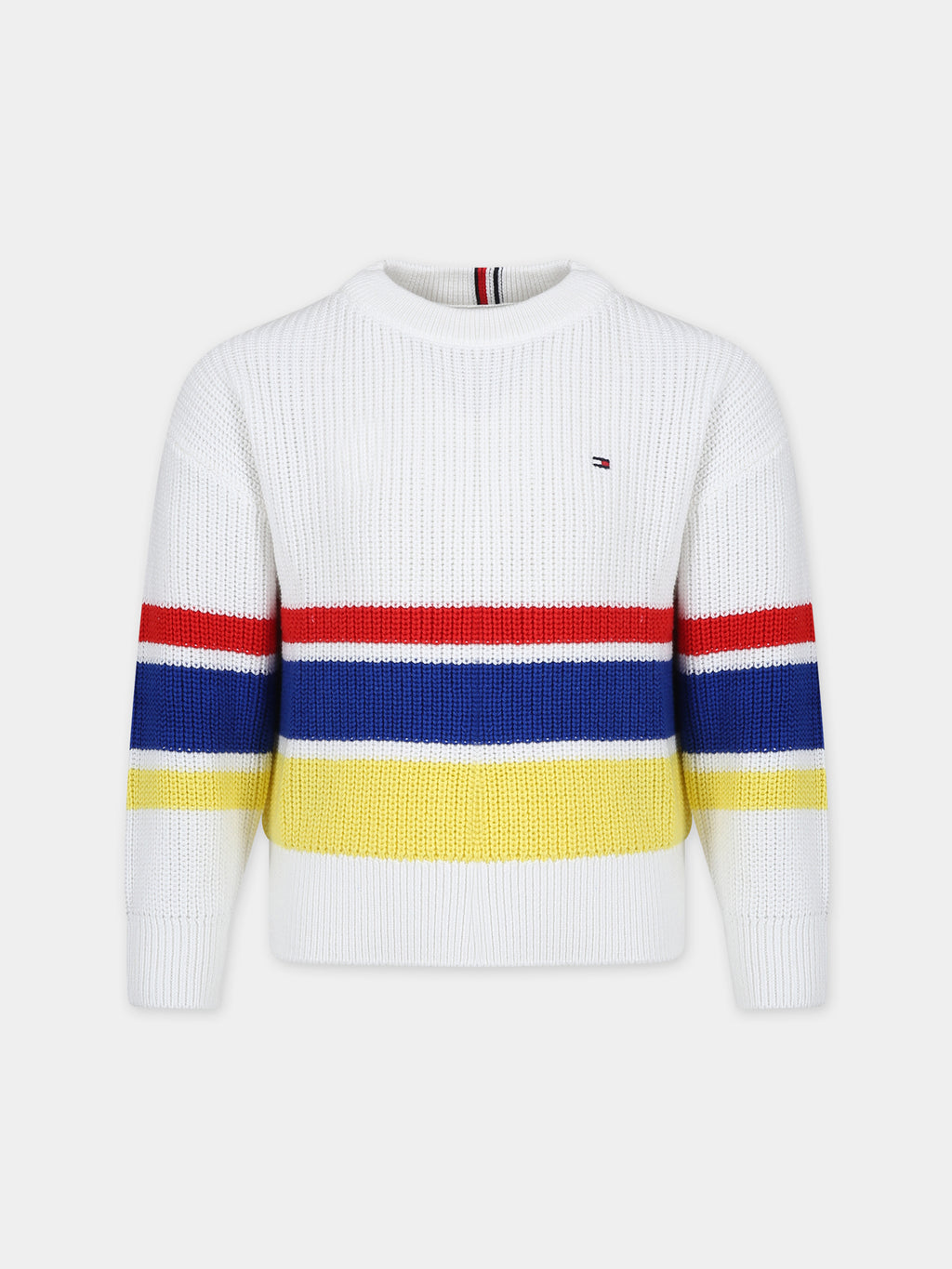 Multicolored sweater for boy with logo